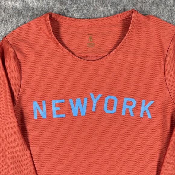 Tracksmith New York Long Sleeve Shirt Men Small Mesh‎ 2024 Marathon NYC Orange - Picture 2 of 12